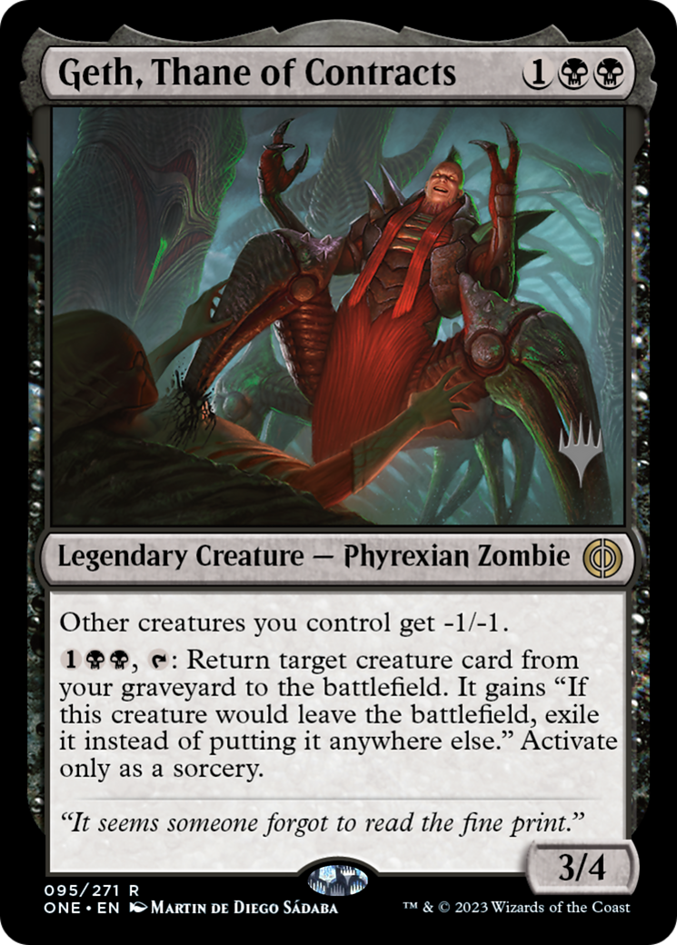 Geth, Thane of Contracts (Promo Pack) [Phyrexia: All Will Be One Promos] - Magic: The Gathering - Card Brawlers | Quebec | Canada |