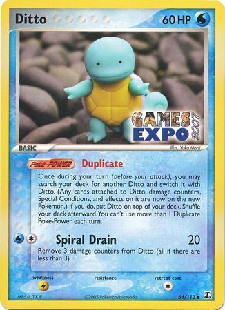 Ditto (64/113) (Games Expo Exclusive) [EX: Delta Species] - Pokémon - Card Brawlers | Quebec | Canada |