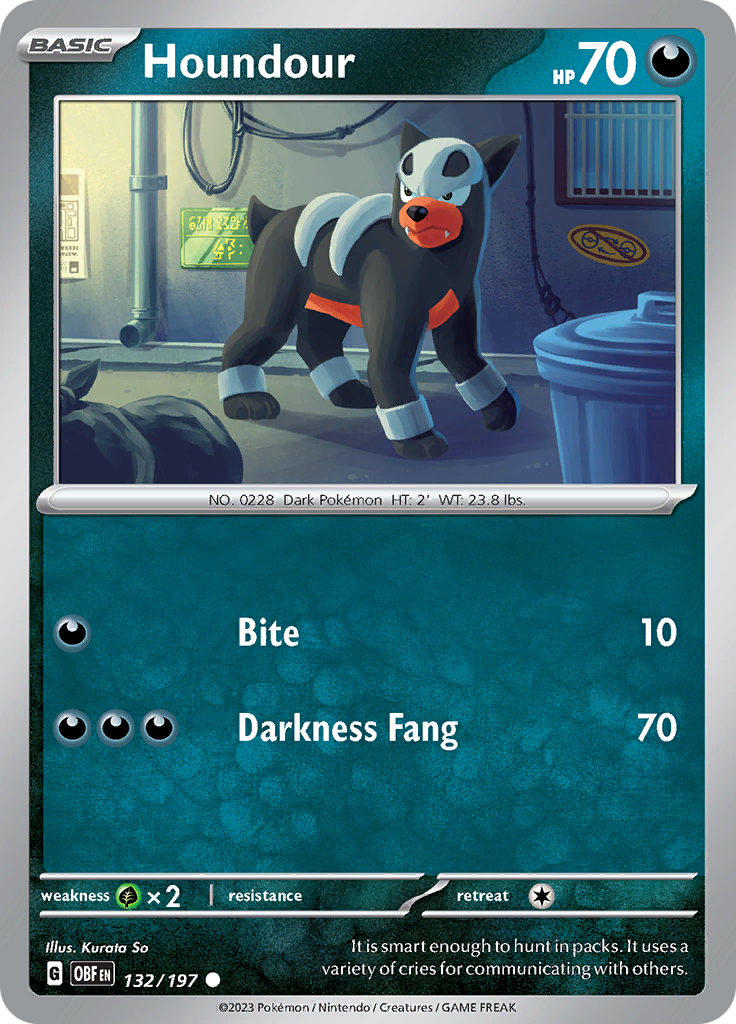 Houndour (132/197) [Scarlet & Violet: Obsidian Flames] - Pokémon - Card Brawlers | Quebec | Canada |