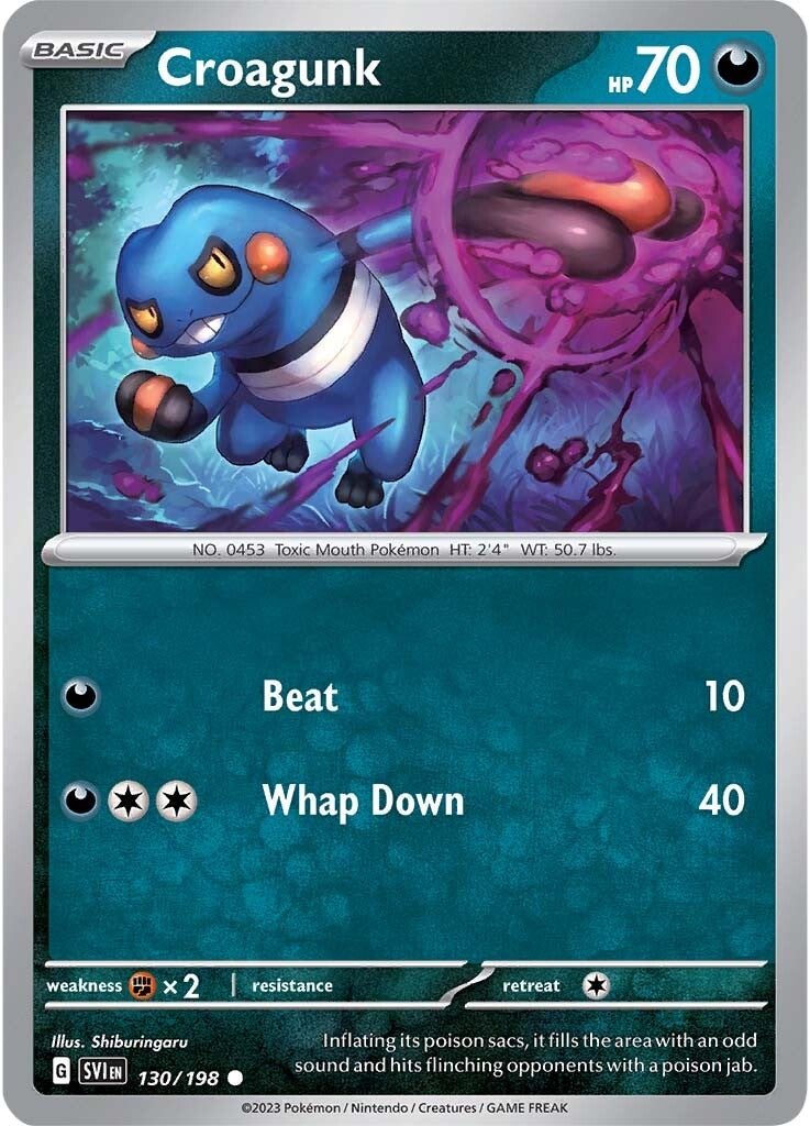 Croagunk (130/198) [Scarlet & Violet: Base Set] - Pokémon - Card Brawlers | Quebec | Canada |