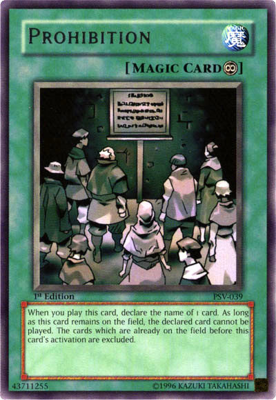 Prohibition [PSV-039] Rare - Yu-Gi-Oh! - Card Brawlers | Quebec | Canada |
