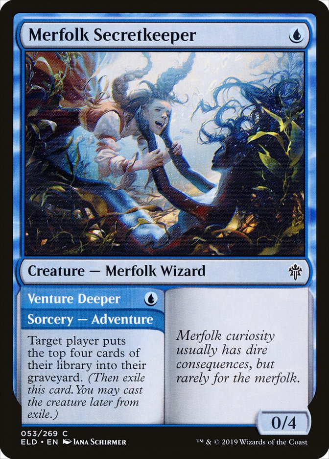 Merfolk Secretkeeper // Venture Deeper [Throne of Eldraine] - Magic: The Gathering - Card Brawlers | Quebec | Canada |