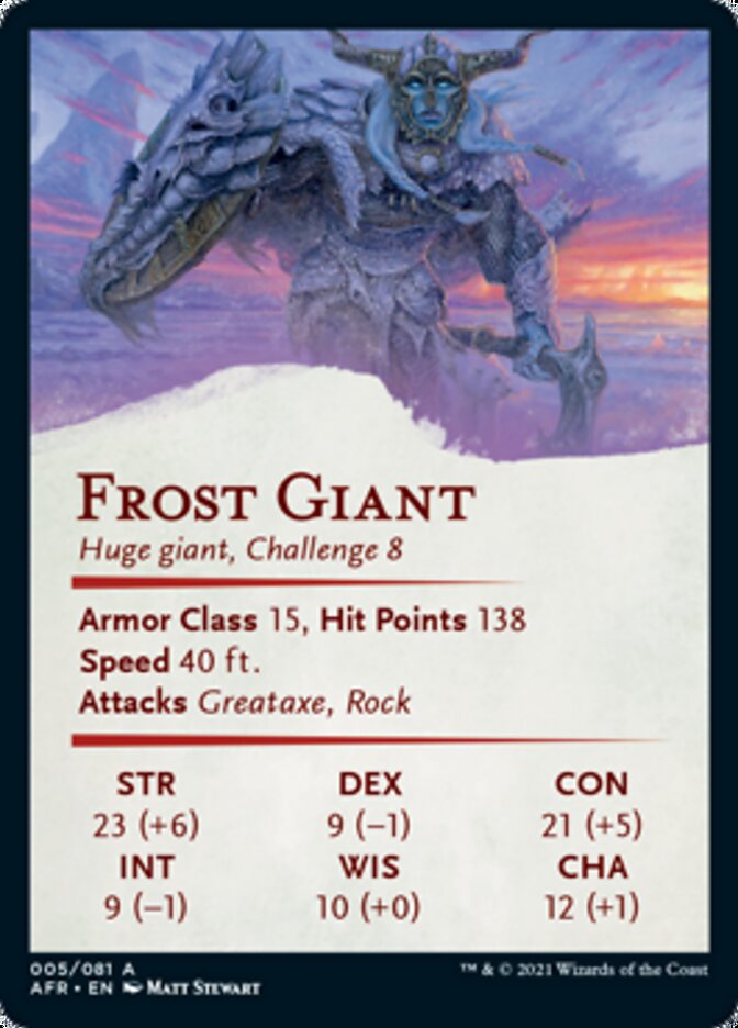 Frost Giant Art Card (Gold-Stamped Signature) [Dungeons & Dragons: Adventures in the Forgotten Realms Art Series] - Magic: The Gathering - Card Brawlers | Quebec | Canada |