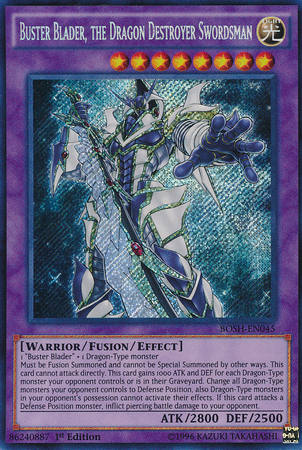 Buster Blader, the Dragon Destroyer Swordsman [BOSH-EN045] Secret Rare - Yu-Gi-Oh! - Card Brawlers | Quebec | Canada |