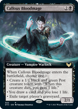 Callous Bloodmage (Extended Art) [Strixhaven: School of Mages] - Magic: The Gathering - Card Brawlers | Quebec | Canada |