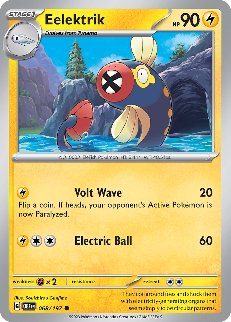 Eelektrik (068/197) [Scarlet & Violet: Obsidian Flames] - Pokémon - Card Brawlers | Quebec | Canada |