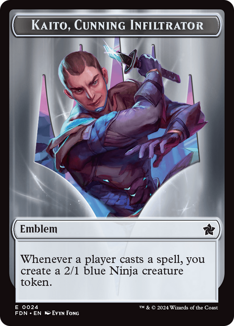 Emblem - Kaito, Cunning Infiltrator // Ninja Doubled-Sided Token [Foundations Tokens] - Magic: The Gathering - Card Brawlers | Quebec | Canada |