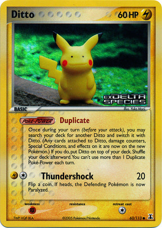 Ditto (63/113) (Stamped) [EX: Delta Species] - Pokémon - Card Brawlers | Quebec | Canada |