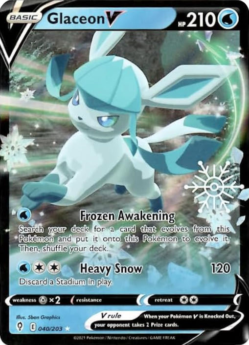 Glaceon V (040/203) (Holiday Calendar) [Sword & Shield: Evolving Skies] - Pokémon - Card Brawlers | Quebec | Canada |