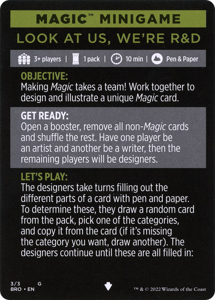 Look at Us, We're R&D (Magic Minigame) [The Brothers' War Minigame] - Magic: The Gathering - Card Brawlers | Quebec | Canada |