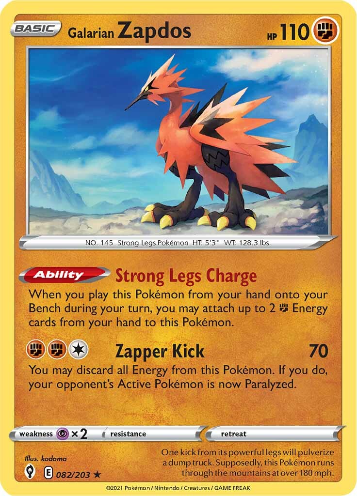 Galarian Zapdos (082/203) [Sword & Shield: Evolving Skies] - Pokémon - Card Brawlers | Quebec | Canada |