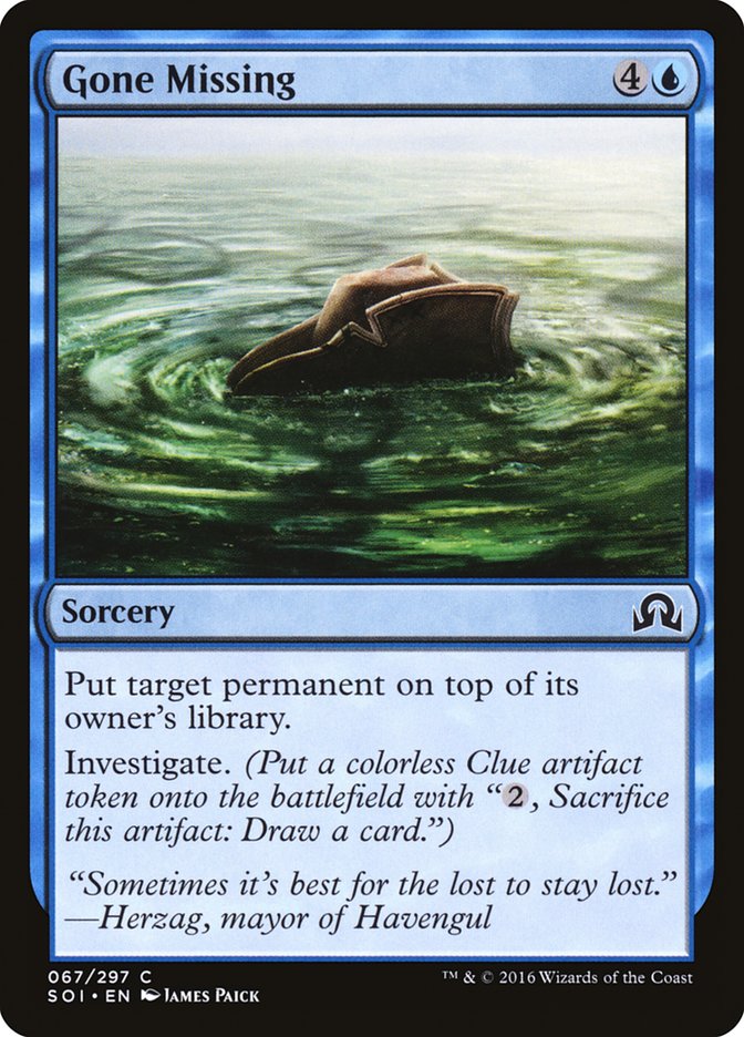 Gone Missing [Shadows over Innistrad] - Magic: The Gathering - Card Brawlers | Quebec | Canada |