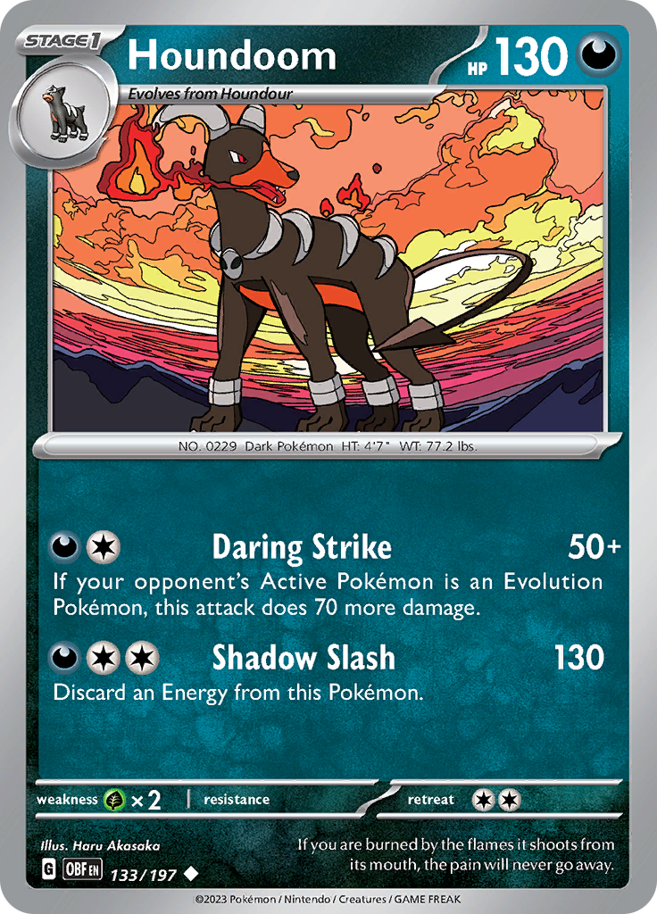Houndoom (133/197) [Scarlet & Violet: Obsidian Flames] - Pokémon - Card Brawlers | Quebec | Canada |