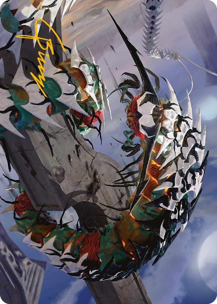 Atraxa's Skitterfang Art Card (Gold-Stamped Signature) [Phyrexia: All Will Be One Art Series] - Magic: The Gathering - Card Brawlers | Quebec | Canada |