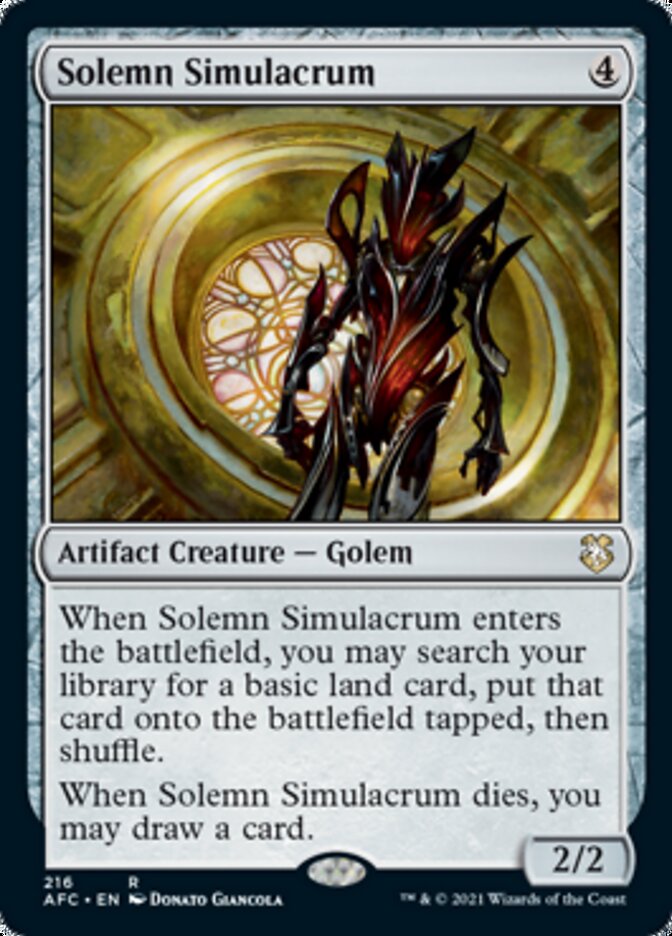 Solemn Simulacrum [Dungeons & Dragons: Adventures in the Forgotten Realms Commander] - Magic: The Gathering - Card Brawlers | Quebec | Canada |
