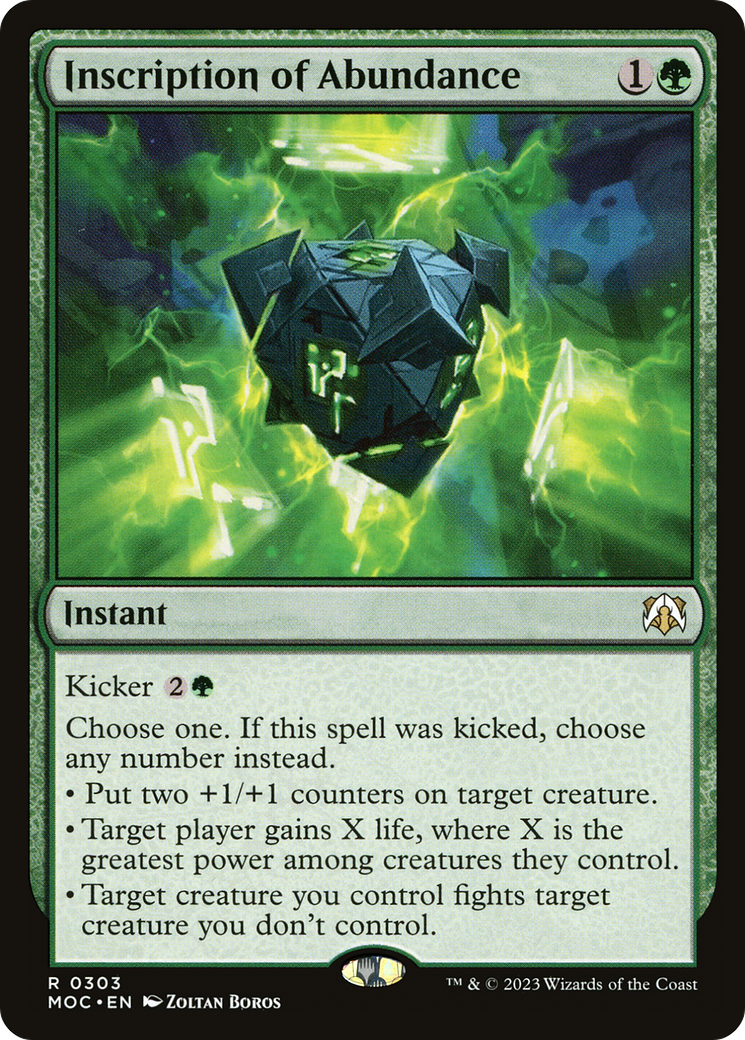 Inscription of Abundance [March of the Machine Commander] - Magic: The Gathering - Card Brawlers | Quebec | Canada |