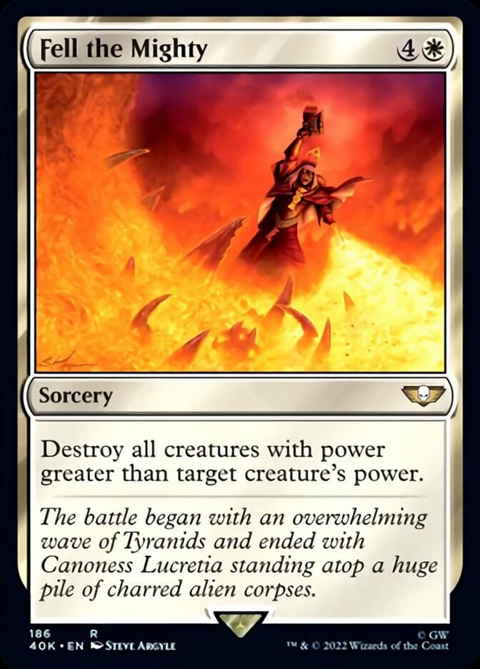 Fell the Mighty (Surge Foil) [Warhammer 40,000] - Magic: The Gathering - Card Brawlers | Quebec | Canada |