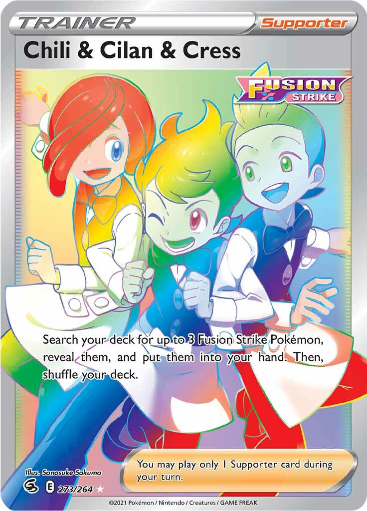 Chili & Cilan & Cress (273/264) [Sword & Shield: Fusion Strike] - Pokémon - Card Brawlers | Quebec | Canada |