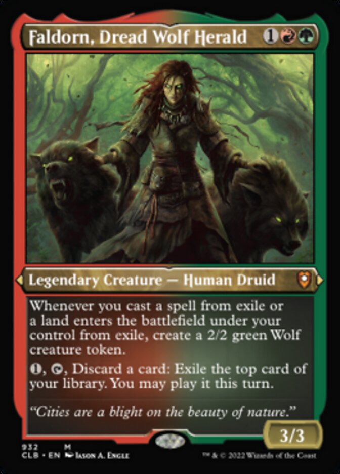 Faldorn, Dread Wolf Herald (Display Commander) (Foil Etched) [Commander Legends: Battle for Baldur's Gate] - Magic: The Gathering - Card Brawlers | Quebec | Canada |