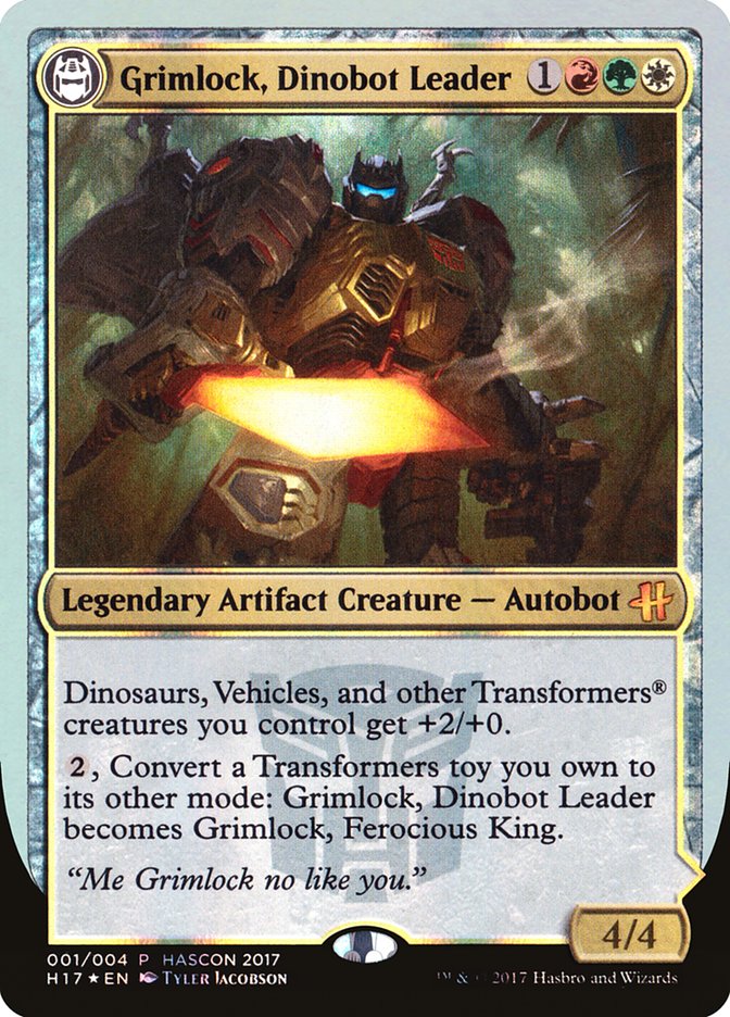 Grimlock, Dinobot Leader // Grimlock, Ferocious King [HasCon 2017] - Magic: The Gathering - Card Brawlers | Quebec | Canada |