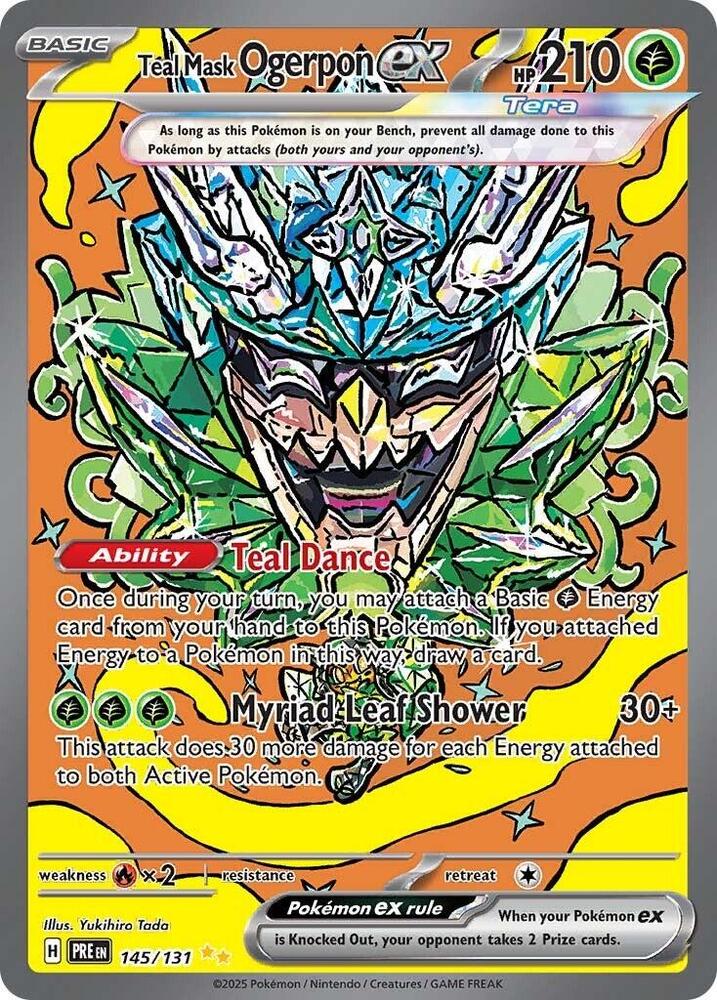 Teal Mask Ogerpon ex (145/131) [Scarlet & Violet: Prismatic Evolutions] - Pokémon - Card Brawlers | Quebec | Canada |