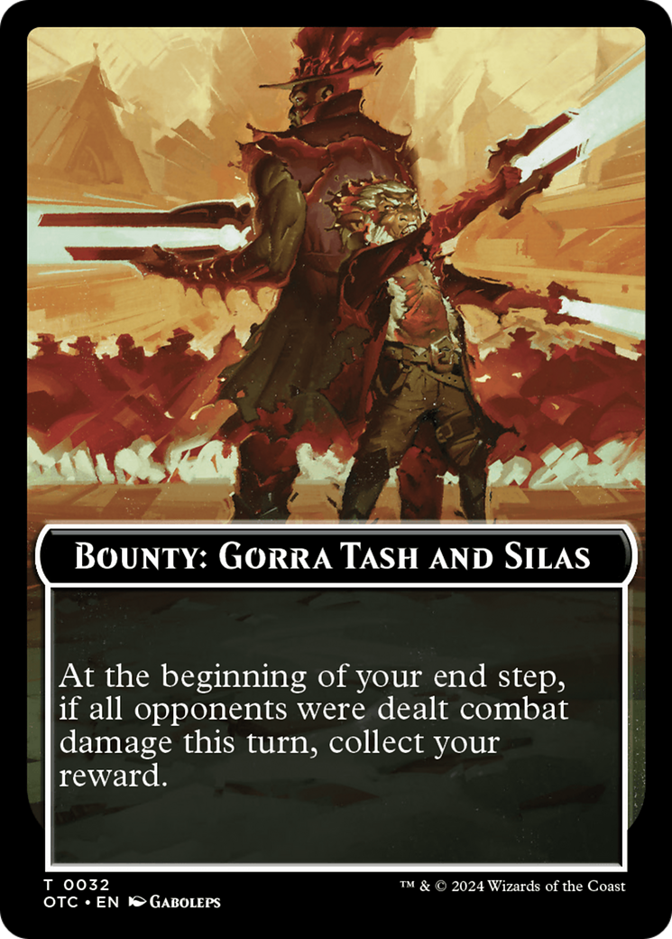 Bounty: Gorra Tash and Silas // Bounty Rules Double-Sided Token [Outlaws of Thunder Junction Commander Tokens] - Magic: The Gathering - Card Brawlers | Quebec | Canada |