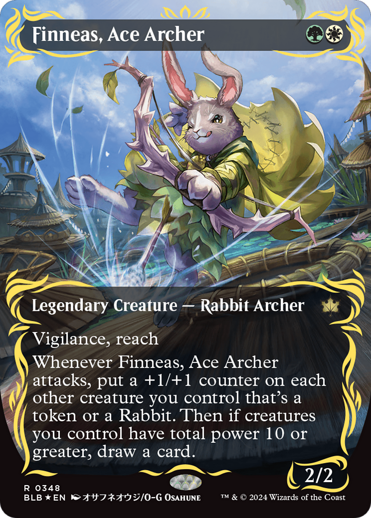 Finneas, Ace Archer (Borderless) (Raised Foil) [Bloomburrow] - Magic: The Gathering - Card Brawlers | Quebec | Canada |