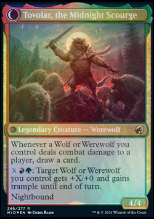 Tovolar, Dire Overlord // Tovolar, the Midnight Scourge [Innistrad: Midnight Hunt Prerelease Promos] - Magic: The Gathering - Card Brawlers | Quebec | Canada |