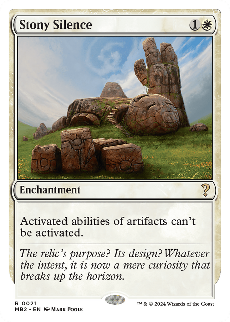 Stony Silence (White Border) [Mystery Booster 2] - Magic: The Gathering - Card Brawlers | Quebec | Canada |