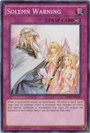 Solemn Warning [SDSE-EN039] Common - Yu-Gi-Oh! - Card Brawlers | Quebec | Canada |