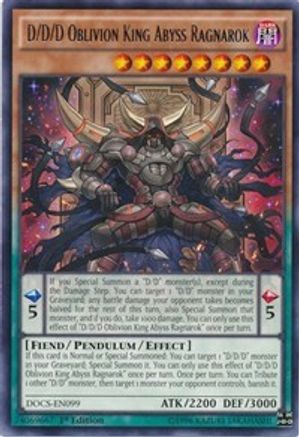 D/D/D Oblivion King Abyss Ragnarok [DOCS-EN099] Rare - Yu-Gi-Oh! - Card Brawlers | Quebec | Canada |