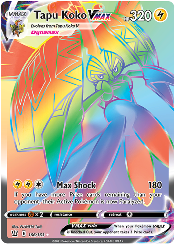 Tapu Koko VMAX (166/163) [Sword & Shield: Battle Styles] - Pokémon - Card Brawlers | Quebec | Canada |