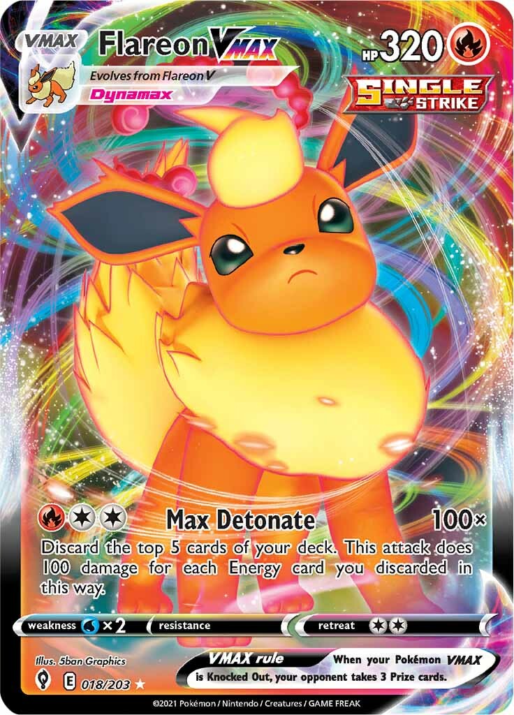Flareon VMAX (018/203) [Sword & Shield: Evolving Skies] - Pokémon - Card Brawlers | Quebec | Canada |