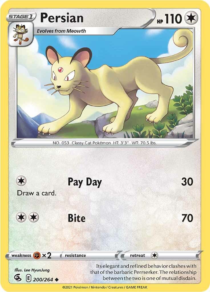 Persian (200/264) [Sword & Shield: Fusion Strike] - Pokémon - Card Brawlers | Quebec | Canada |
