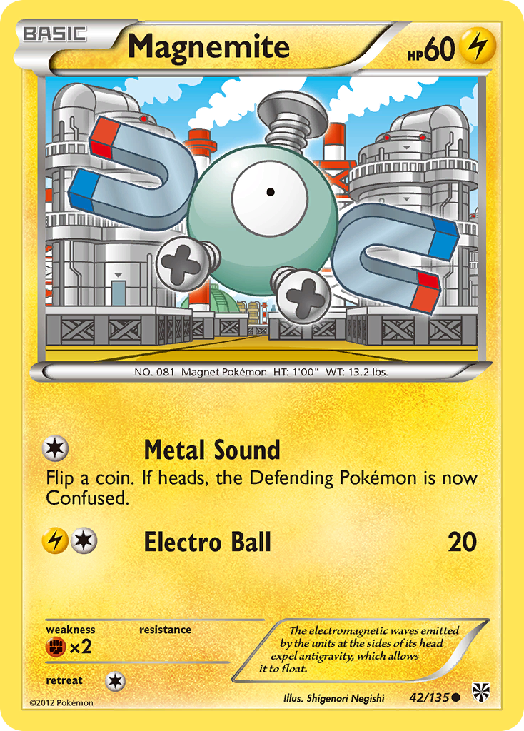 Magnemite (42/135) [Black & White: Plasma Storm] - Pokémon - Card Brawlers | Quebec | Canada |
