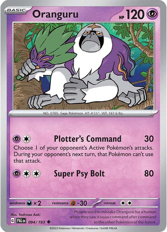 Oranguru (094/193) [Écarlate et Violet : Paldea Evolved] 