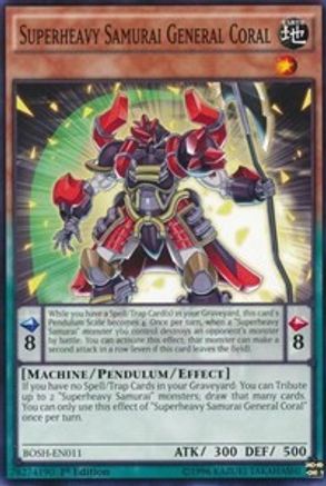 Superheavy Samurai General Coral [BOSH-EN011] Common - Yu-Gi-Oh! - Card Brawlers | Quebec | Canada |