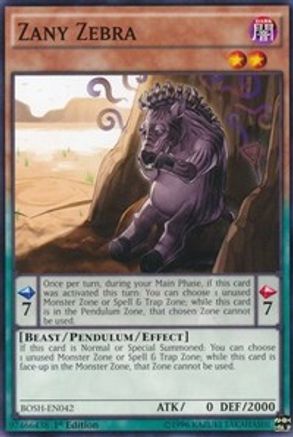 Zany Zebra [BOSH-EN042] Common - Yu-Gi-Oh! - Card Brawlers | Quebec | Canada |