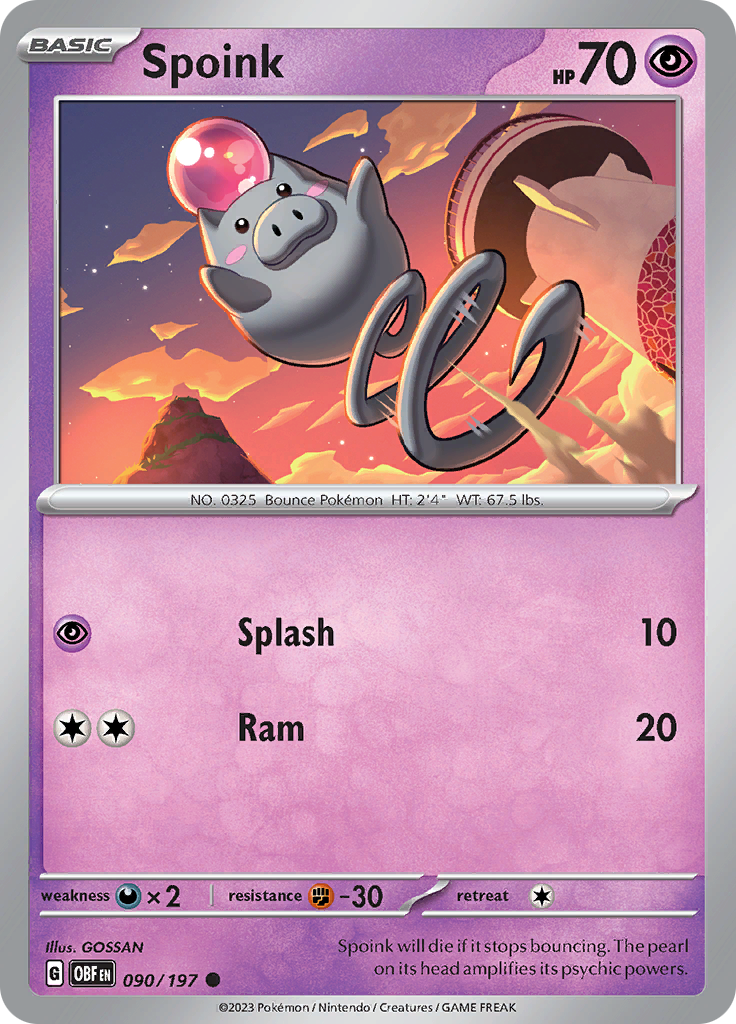 Spoink (090/197) [Scarlet & Violet: Obsidian Flames] - Pokémon - Card Brawlers | Quebec | Canada |