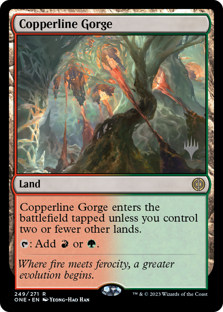 Copperline Gorge (Promo Pack) [Phyrexia: All Will Be One Promos] - Magic: The Gathering - Card Brawlers | Quebec | Canada |