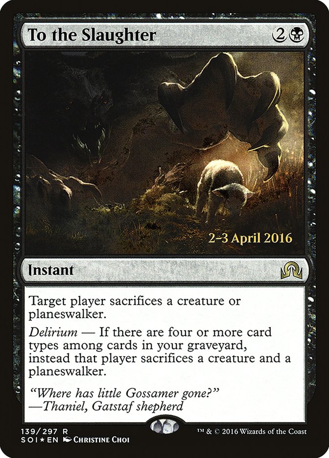 To the Slaughter [Shadows over Innistrad Prerelease Promos] - Magic: The Gathering - Card Brawlers | Quebec | Canada |