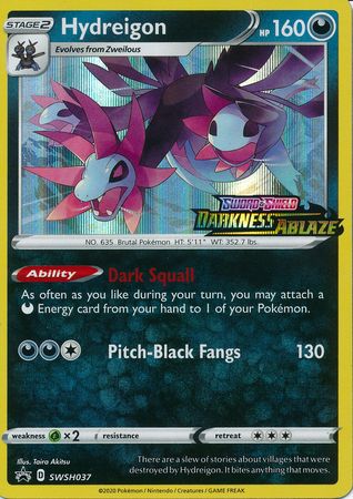Hydreigon (SWSH037) (Prerelease Promo) [Sword & Shield: Black Star Promos] - Pokémon - Card Brawlers | Quebec | Canada |