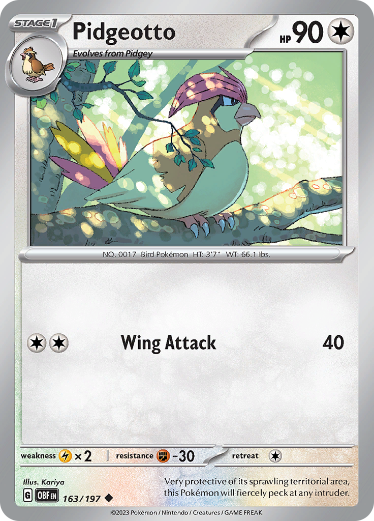 Pidgeotto (163/197) [Scarlet & Violet: Obsidian Flames] - Pokémon - Card Brawlers | Quebec | Canada |