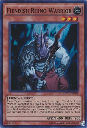 Fiendish Rhino Warrior [OP02-EN005] Super Rare - Yu-Gi-Oh! - Card Brawlers | Quebec | Canada |