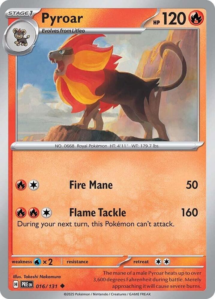 Pyroar (016/131) [Scarlet & Violet: Prismatic Evolutions] - Pokémon - Card Brawlers | Quebec | Canada |