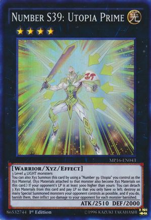 Number S39: Utopia Prime [MP16-EN043] Super Rare - Yu-Gi-Oh! - Card Brawlers | Quebec | Canada |