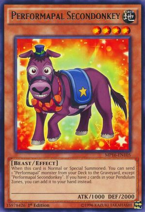 Performapal Secondonkey [MP16-EN105] Rare - Yu-Gi-Oh! - Card Brawlers | Quebec | Canada |