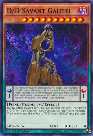 D/D Savant Galilei [MP16-EN166] Common - Yu-Gi-Oh! - Card Brawlers | Quebec | Canada |