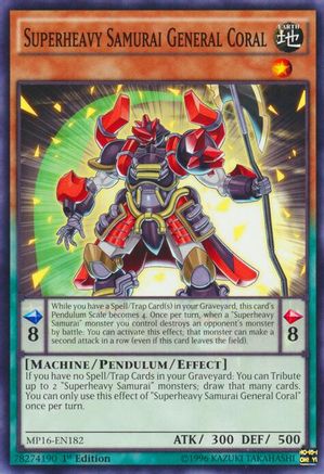 Superheavy Samurai General Coral [MP16-EN182] Common - Yu-Gi-Oh! - Card Brawlers | Quebec | Canada |