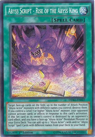 Abyss Script - Rise of the Abyss King [DESO-EN027] Secret Rare - Yu-Gi-Oh! - Card Brawlers | Quebec | Canada |